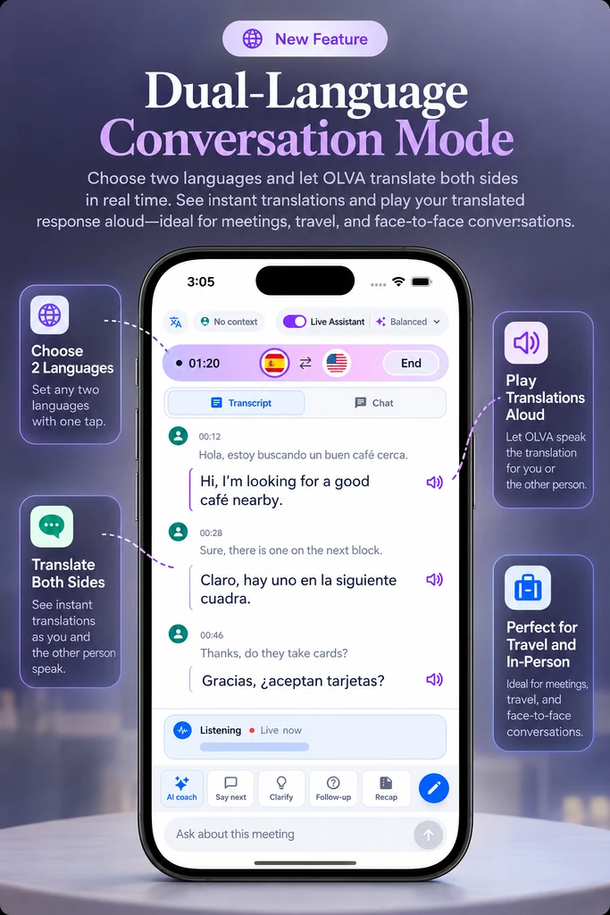 Dual-language conversation mode