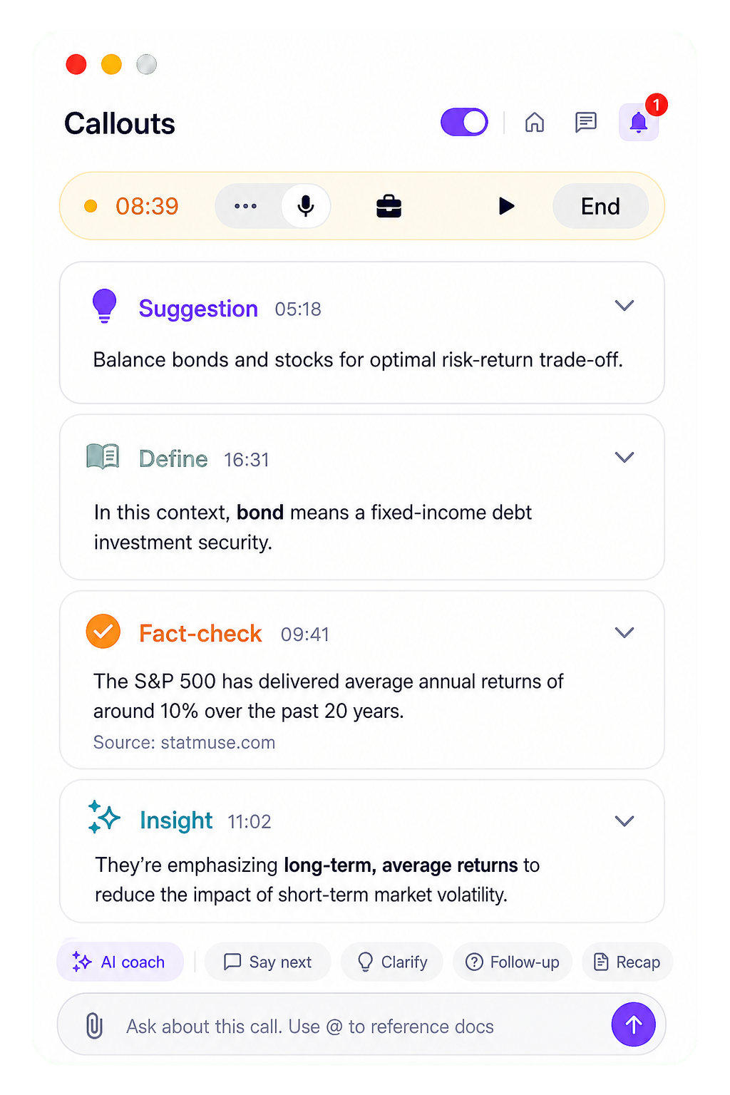 Live insights
